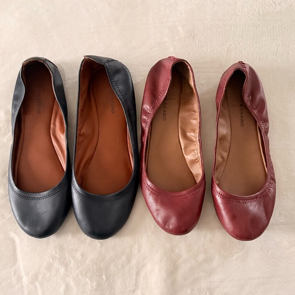 Lucky Brand Shoes - 🌟2 PAIR! Lucky Brand-Classic Women's Leather Ballet Flats in Blue and Burgundy